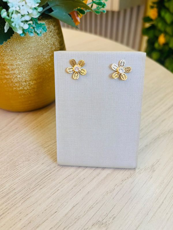 BRINCO FLOR PONTO ZIRCONIA