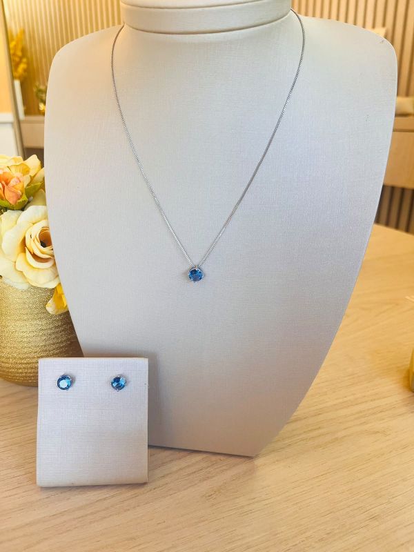 CONJUNTO PEDRA REDONDA AZUL