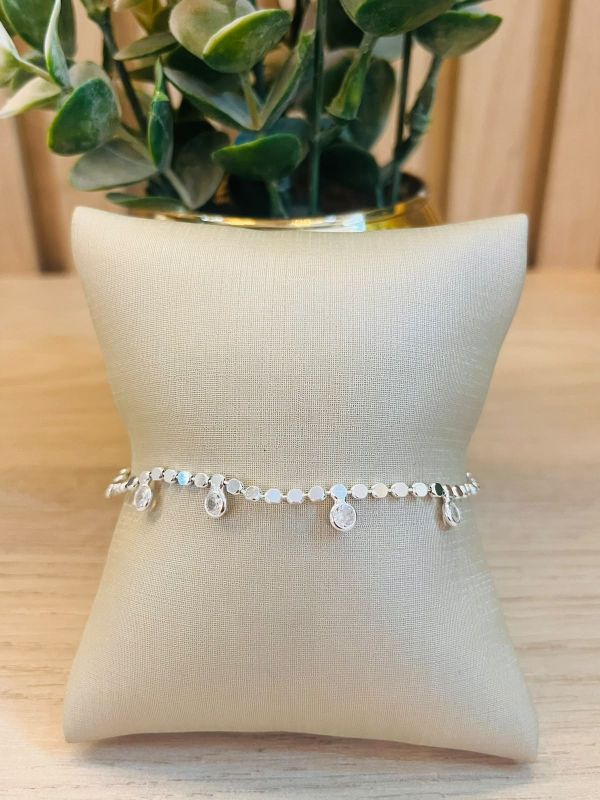 PULSEIRA BOLINHAS ACHATADAS COM PONTO DE LUZ