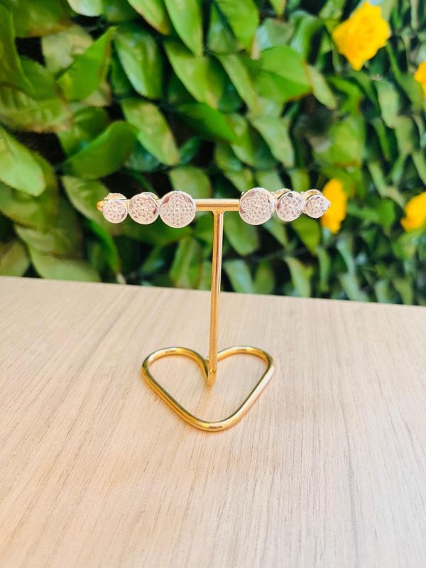 BRINCO TRIO BOTÃO COM FLOR CENTRAL