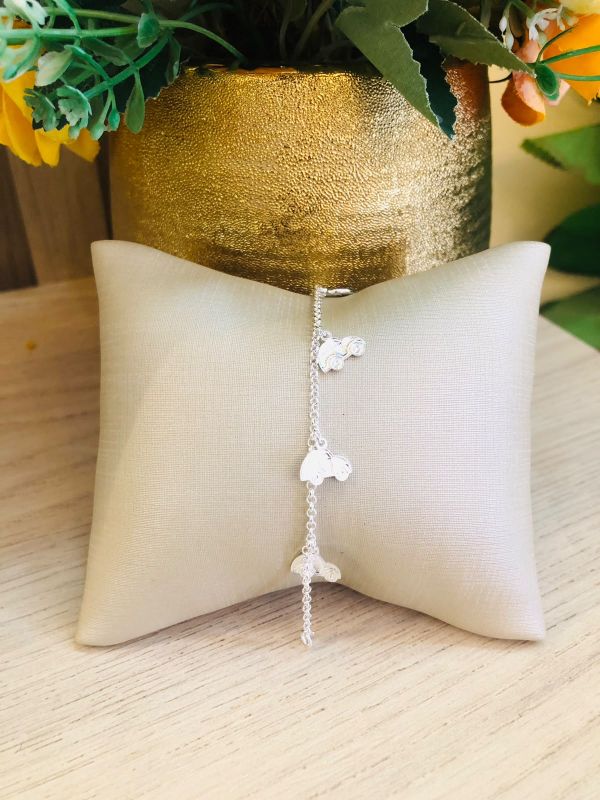 PULSEIRA INFANTIL DE CARRINHOS PRATA