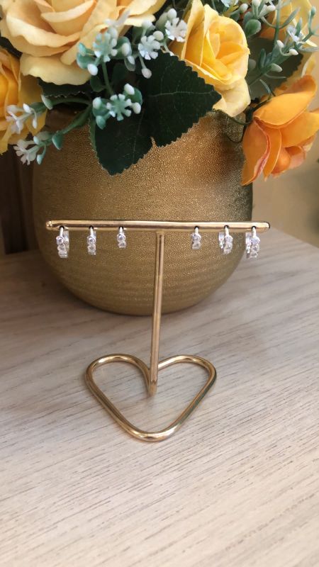 BRINCO TRIO ARGOLINHA CORAÇÕES PRATA