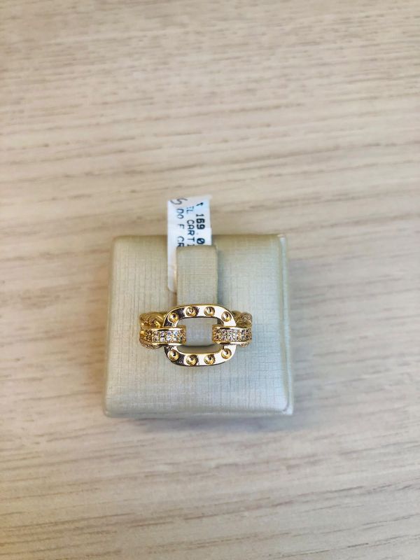 ANEL CARTIER QUADRADO E CRAVEJADO