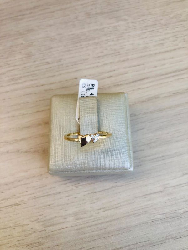 ANEL DOIS CORACÕES LISO E CRAVEJADO