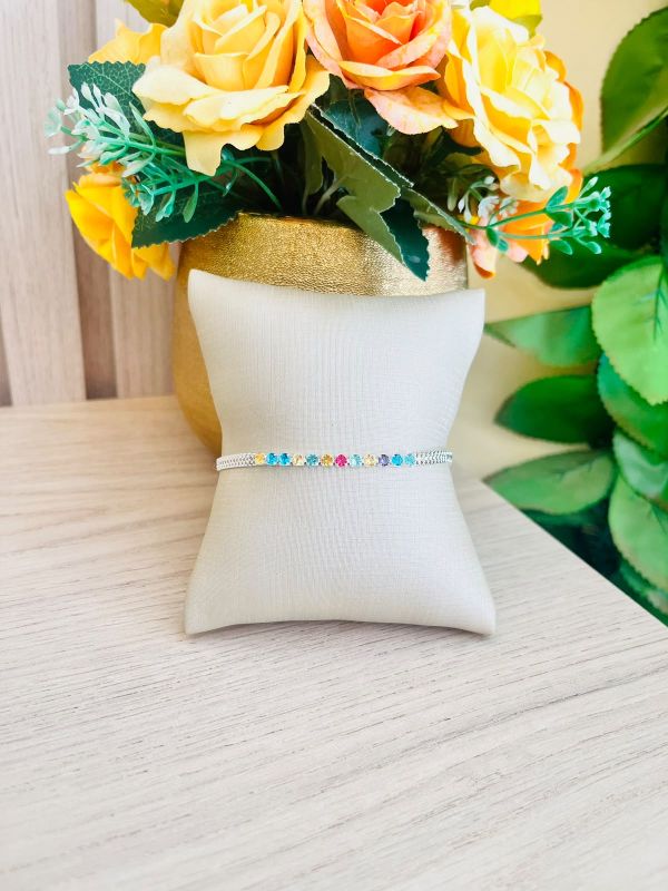 PULSEIRA DOZE PEDRAS COLORIDAS