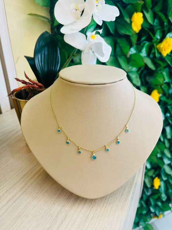 COLAR 7 CRISTAIS AZUL