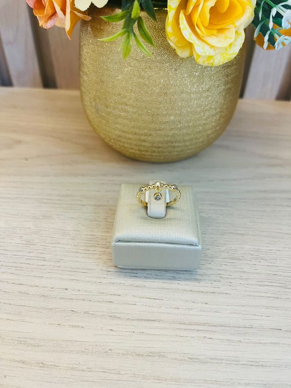 ANEL BOLINHA QUATRO ZIRCÔNIAS
